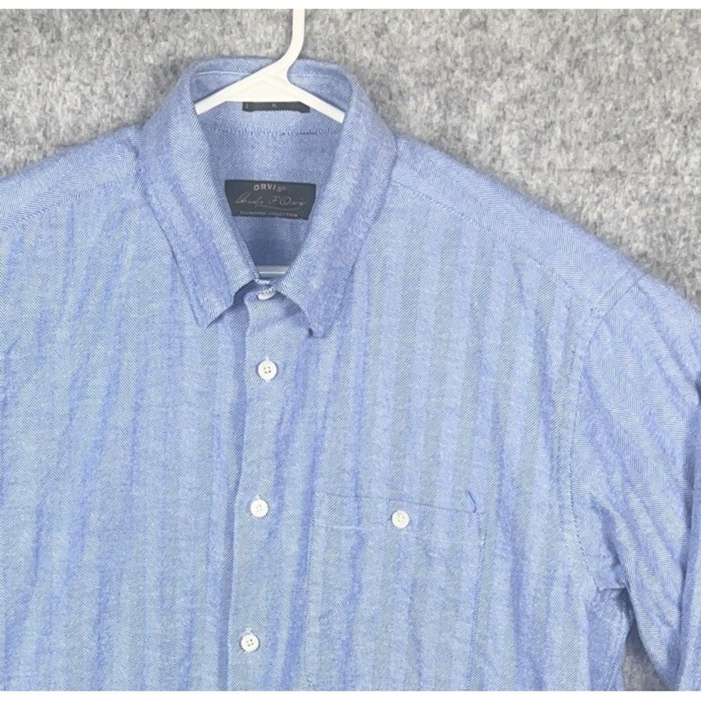 Orvis Signature Collection Shirt Mens XL Blue‎ Corduroy Long Sleeve Button Down - Picture 4 of 6